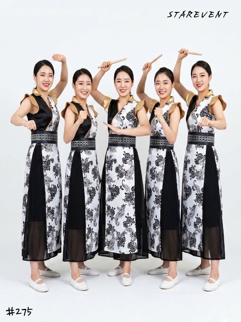 르네상스난타블랙275(쾌자 속치마 일체형, 허리띠) 착용
