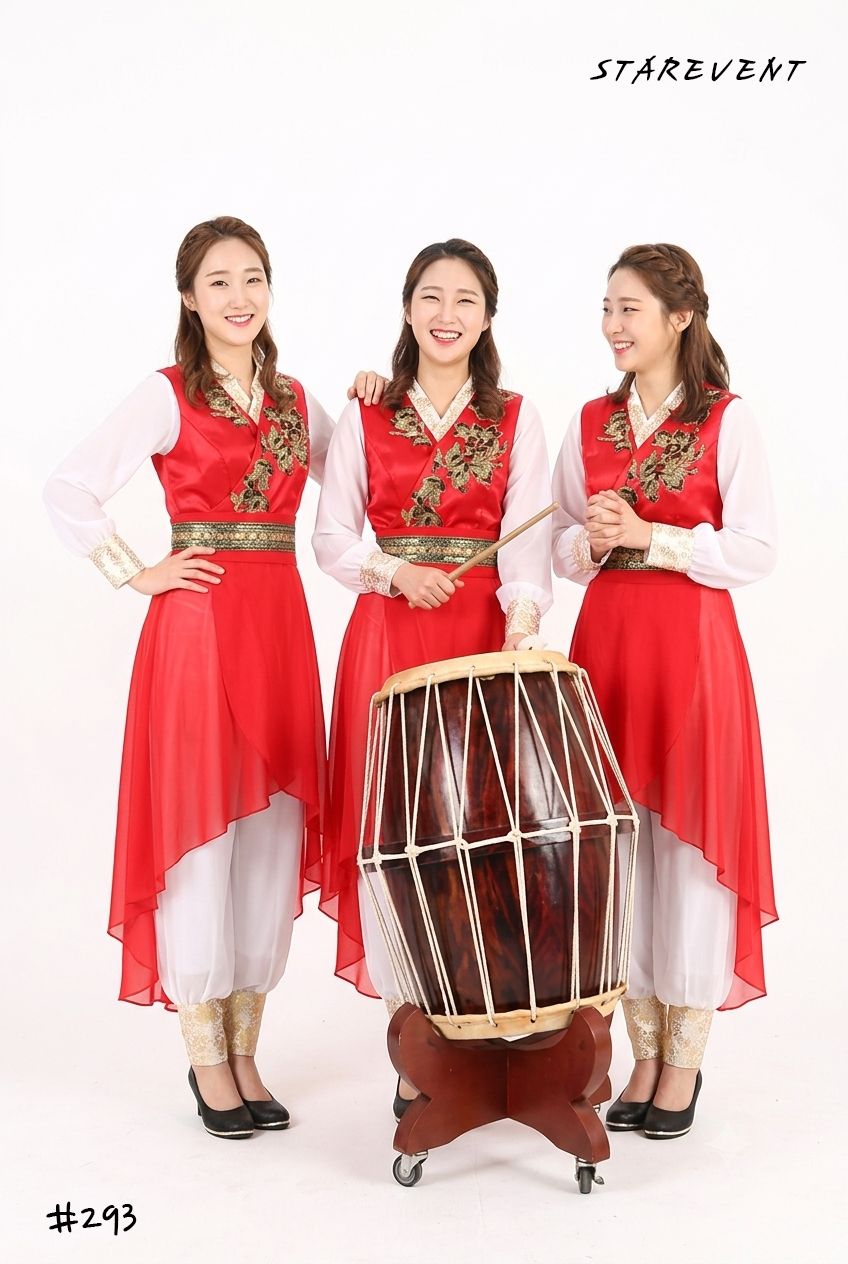 난타293(쾌자,허리띠,머리띠) 착용