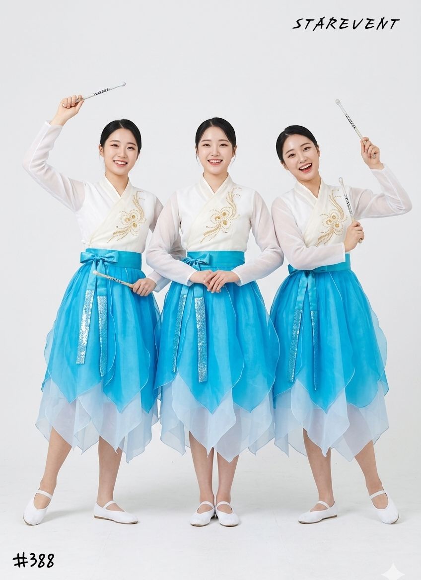 난타388 (치마만/연잎꽃난타/하늘) 착용