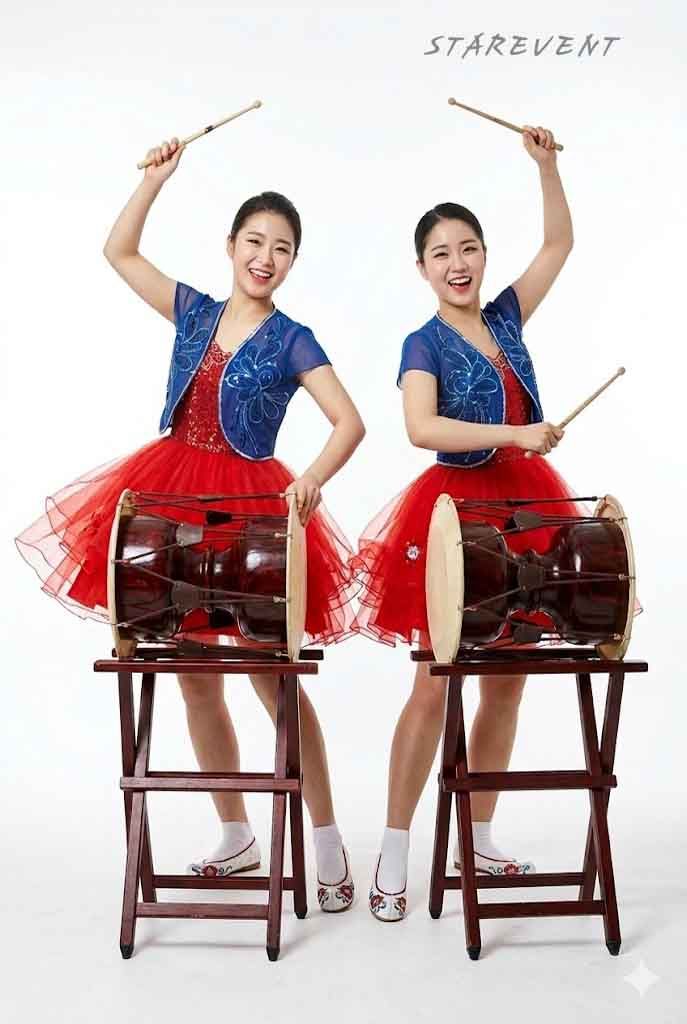 장구난타한복저고리원피스424(원피스,볼레로SET) 착용