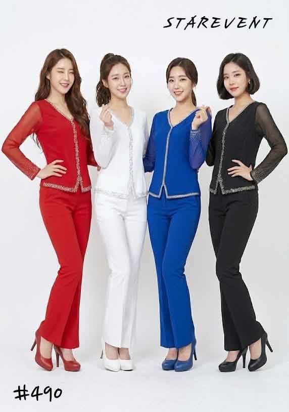 블라우스490(레드,화이트,블루,블랙) 착용