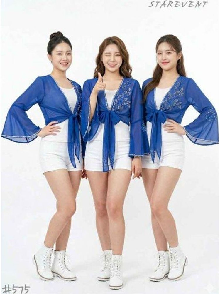 난타575(쉬폰 심플블루블라우스)